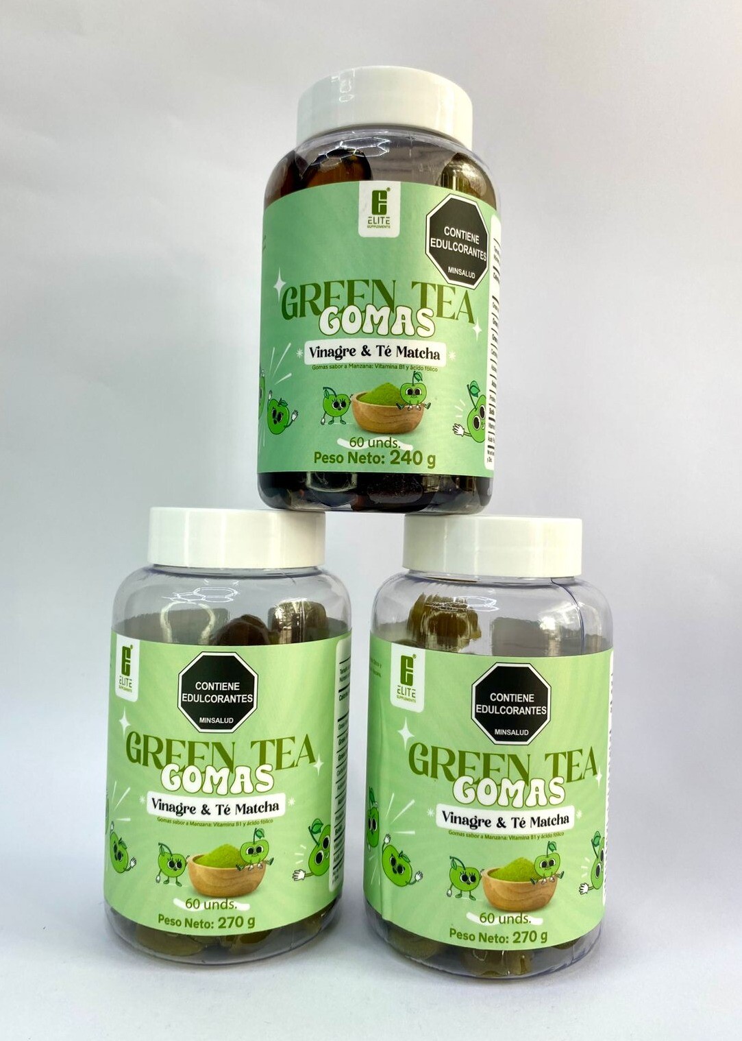 GREEN TEA GOMAS TÉ MATCHA Y  VINAGRE DE MANZANA